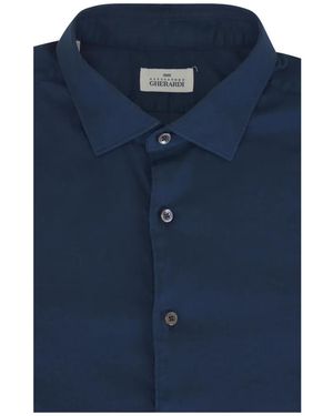 Alessandro Gherardi Classic-Collar Curved-Hem Shirt - Blue