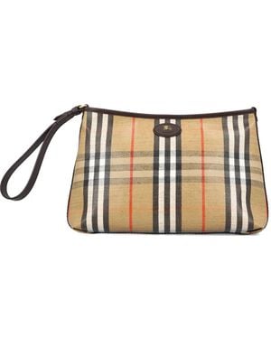 Burberry Bolso de mano con motivo a cuadros - Blanco