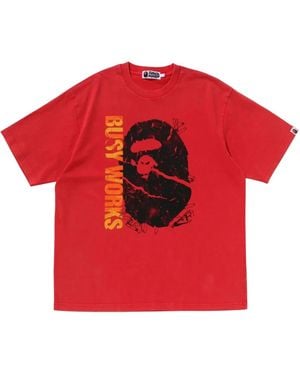 A Bathing Ape T-Shirt Con Stampa Grafica - Rosso