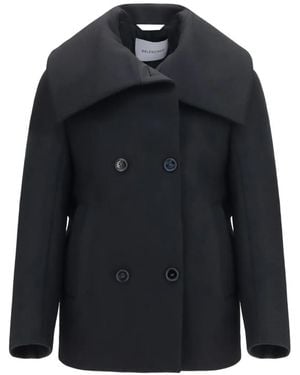 Balenciaga Cappotto Doppiopetto Con Colletto A Scialle - Blu
