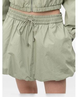 HUGO Mini Drawstring Bubble-Hem Skirt - Green