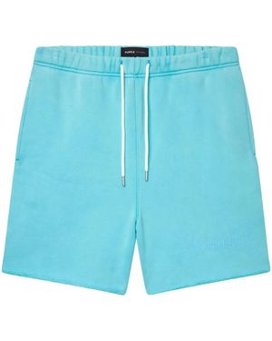 Purple Brand Arched Gothic Wordmark Shorts - Blue