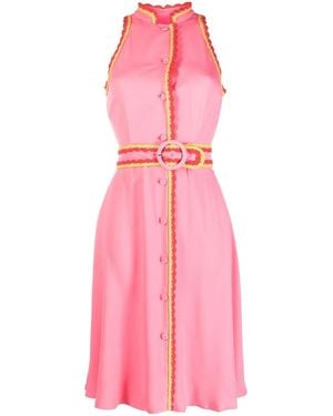 Moschino Belted-Waist Sleeveless Dress - Pink