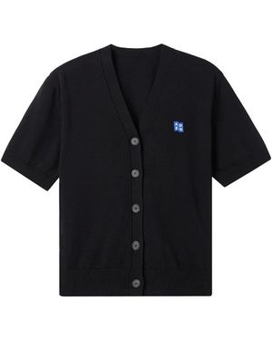 Adererror Sig; Bl Tag Short-Sleeve Buttoned Cardigan - Black