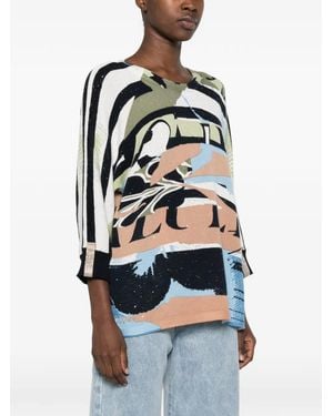 Betty Barclay Pullover Mit Abstrakten Print - Weiß
