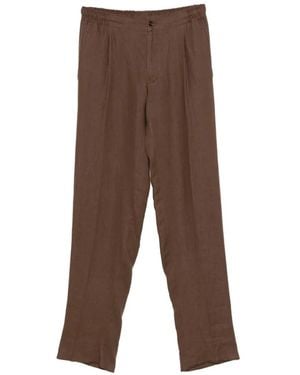 Kiton Pantalon À Design Plissé - Brown