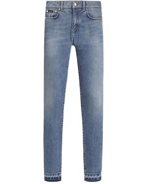 Dolce & Gabbana Frayed-Hem Jeans - Blue