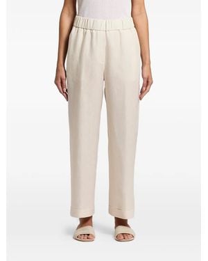Peserico Elasticated Turn-Up Pants - Natural
