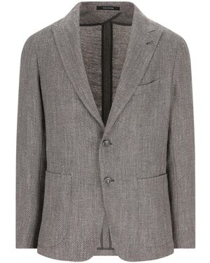 Tagliatore Herringbone-Pattern Blazer - Grey