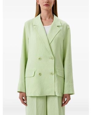 Pennyblack Pinstripe Double-Breasted Blazer - Green