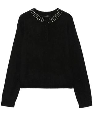 Seventy Jersey Con Botones Delanteros Y Detalles De Cristal - Negro
