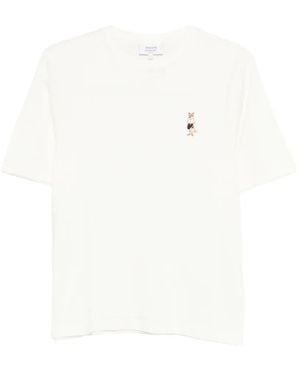 Maison Kitsuné Besticktes T-Shirt - Weiß