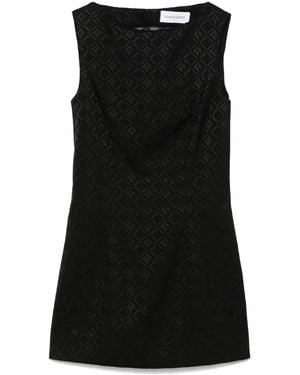 Marine Serre Moon Diamond-Jacquard Mini Dress - Black