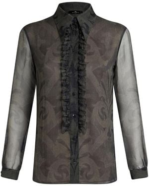 Etro Hemd Mit Raffungen - Schwarz