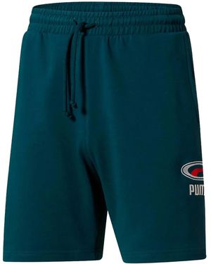 PUMA Logo-Embroidered Shorts - Blue