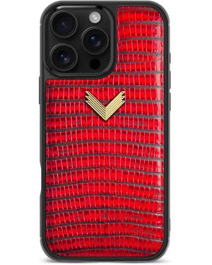 Velante Lizard-Texture Iphone 16 Pro Max Case - Red