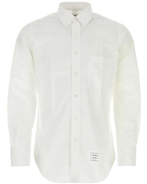 Thom Browne Logo-Appliqué Shirt - White