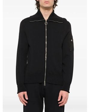 Neil Barrett Zip-Up Ribbed-Trim Jacket - Black