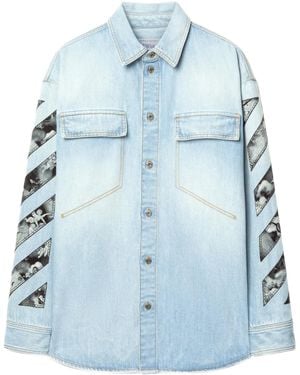 Off-White c/o Virgil Abloh Light Cotton Fresco Shirt - Blue