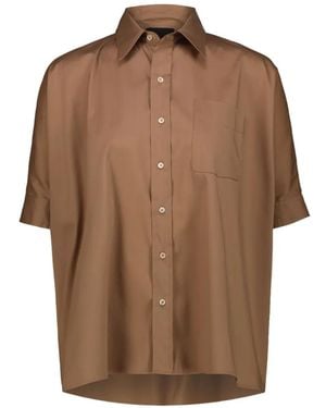 DR. HOPE Chest-Pocket Short-Sleeve Shirt - Brown