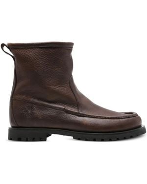 RANRA Pull-Tab Leather Boots - Brown