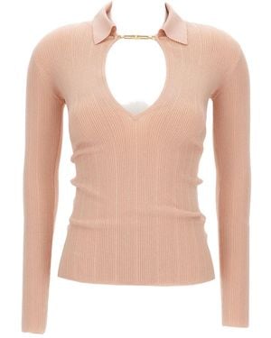 Elisabetta Franchi Maglione A Coste - Rosa