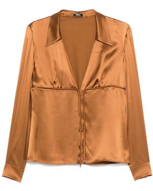 Versace Tie-Front Blouse - Brown