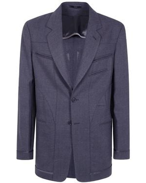 Paul Smith Cordonetto Paneled Wool Blazer - Blue