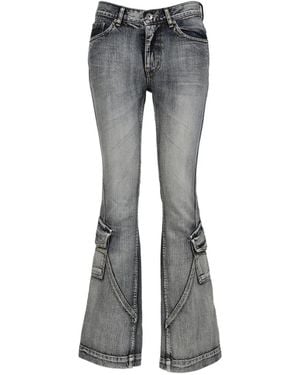 BOHEMSEO Washed Cargo Jeans - Grey