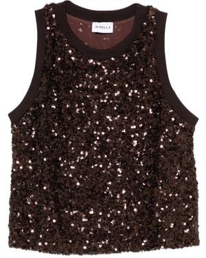 Marella Sequin Sleeveless Top - ブラック