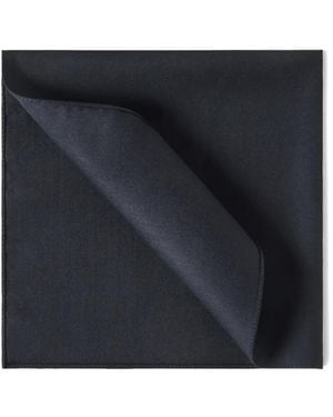 Brunello Cucinelli Virgin Wool And Silk Twill Pocket Square - Black