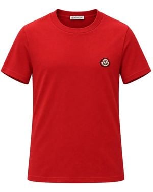Moncler Logo-Patch T-Shirt - Red