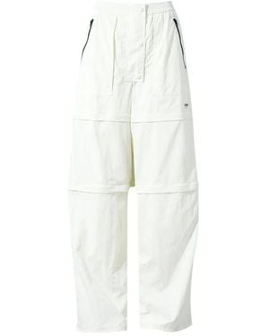 Pushbutton Detachable Three-Way Trousers - White
