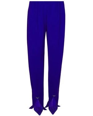Mugler Pleated Split-Hem Trousers - Blue