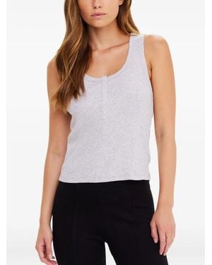 The Upside Sapna Ribbed Button Tank Top - White