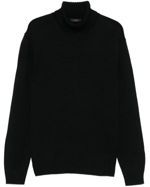 Zanone Turtleneck Wool Jumper - Black