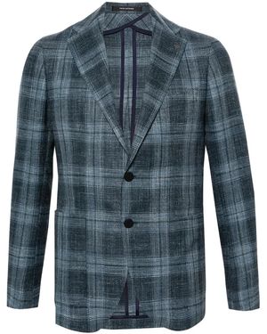 Tagliatore Blazer Monopetto A Quadri - Blu