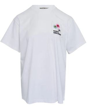 MARDI MERCREDI T-Shirt À Patch Fleur - Blanc