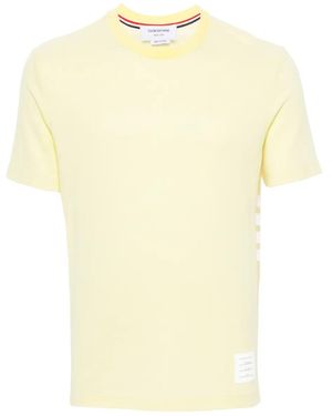 Thom Browne 4-Bar Stripe Cotton T-Shirt - Natural