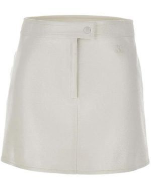 Courreges Logo-applique short skirt - Weiß