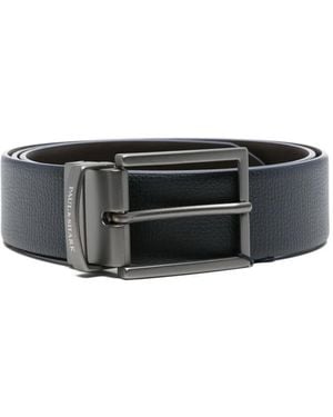 Paul & Shark Leather Buckle Belt - Gray