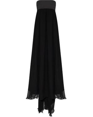 Posse Schulterfreies Solene Maxikleid - Schwarz