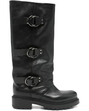 METISSE Buckle-Detail Boots - Black