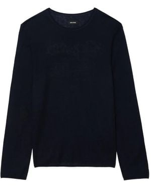 Zadig & Voltaire Teiss Graphic-Print Cashmere Jumper - Blue