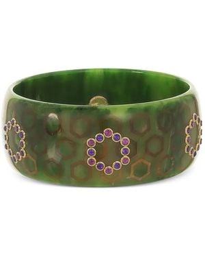 Mark Davis 18K Multi-Stone Bakelite Bangle Bracelet - Green