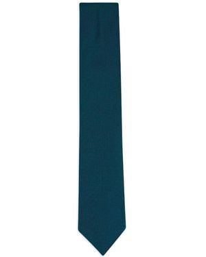 ZEGNA Micro-Pattern Silk Tie - Blue