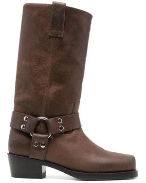 Paris Texas 45Mm Buckle-Strap Leather Boots - Brown