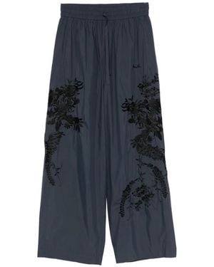P.A.R.O.S.H. Pantalon À Fleurs Brodées - Blue