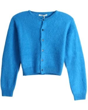 AURALEE Garment-Dyed Cardigan - Blue