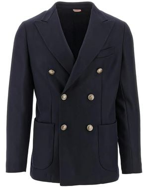 Santaniello Double-Breasted Jacket - Blue
